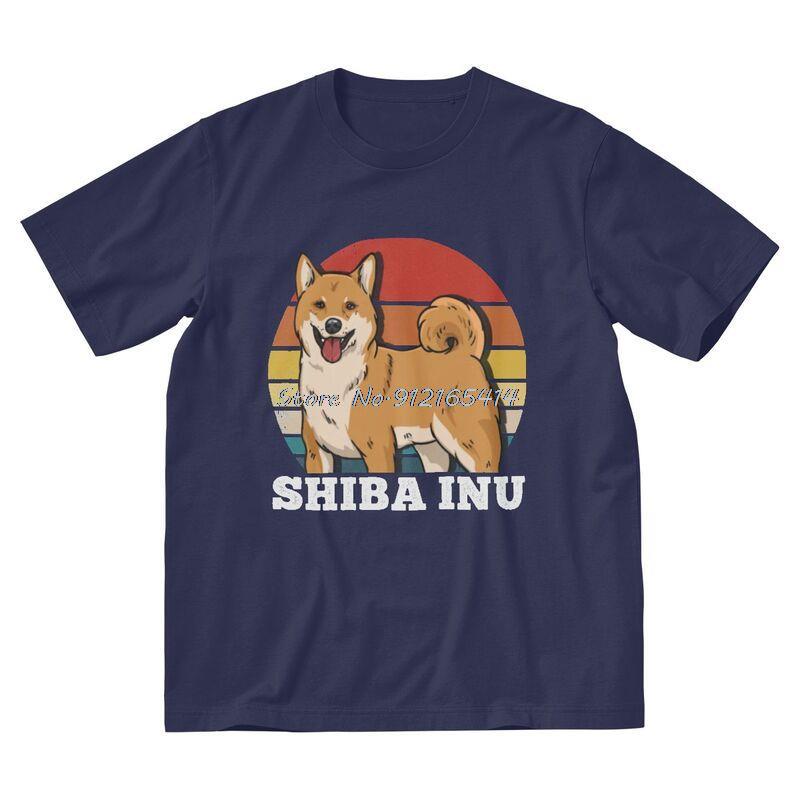 Shiba Inu Retro Tshirt Unisex Novelty Tees Top Cotton T Shirts Short Sleeve Dog Cryptocurrency Bitcoin Tshirt Streetwear Harajuku