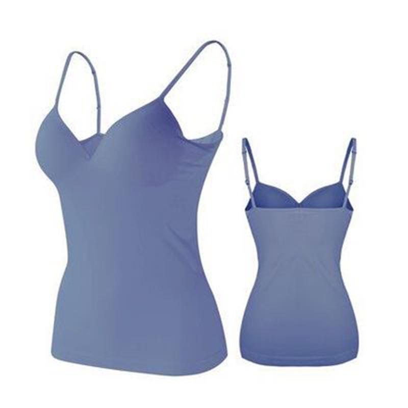 Plus-Size Women's Backless V-Neck Modal Camisole with Built-in Bra for Yoga