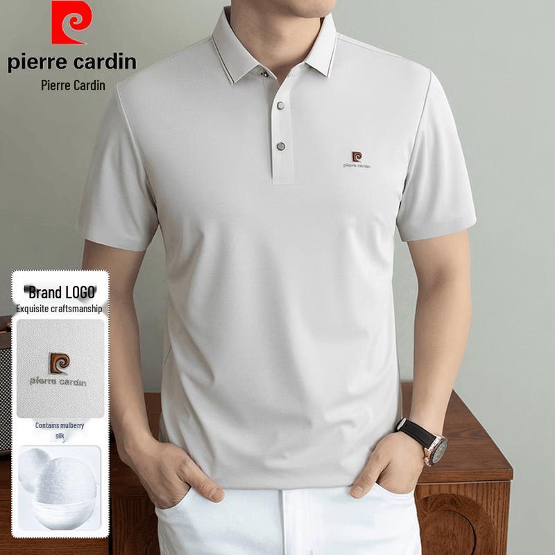 Pierre Cardin Men s Silk Blend Cool Short-Sleeve Polo Shirt 4XL