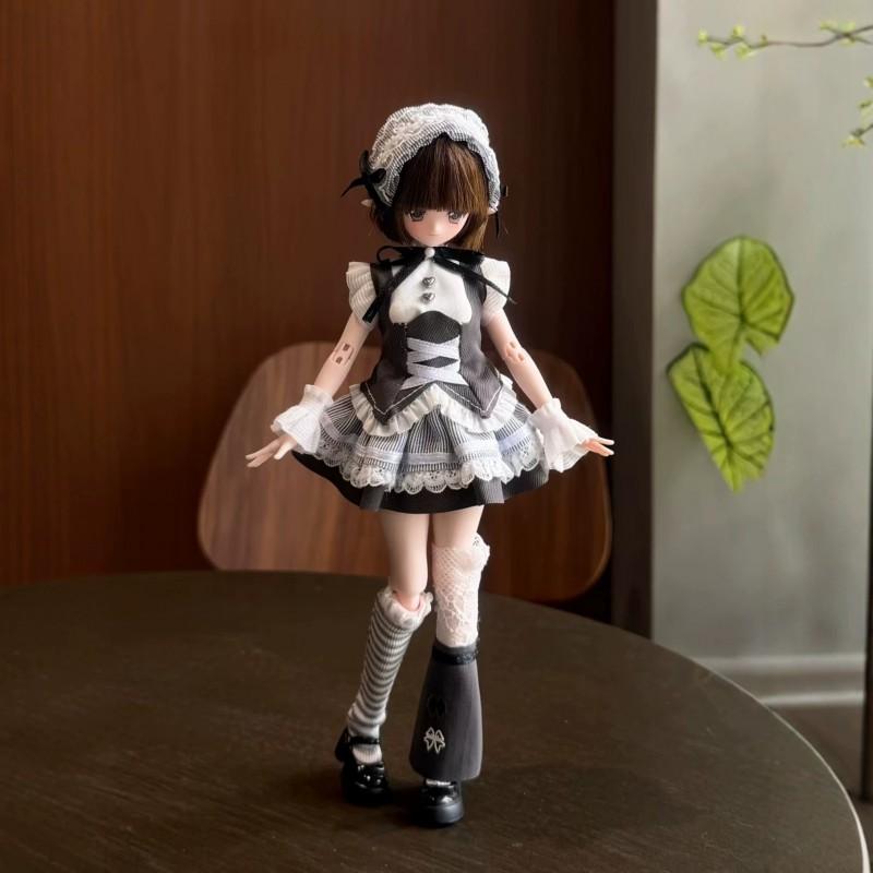 BJD Doll Outfit Set Gray White Chapter Butterfly Style Ob22 Ob24 Six 15-35 Years