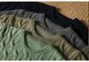 Men's Heavyweight 100% Wool Cable Knit Pullover Sweater