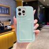 iPhone 17 Pro Jelly Silicone Card Holder Case, Solid Color, Anti-Fall Protection for iPhone 15P/14