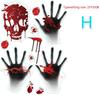 Halloween Decorations Blood Prints Wall Stickers Blood Footprints Ghost Axe Props Easter Stickers Window Stickers