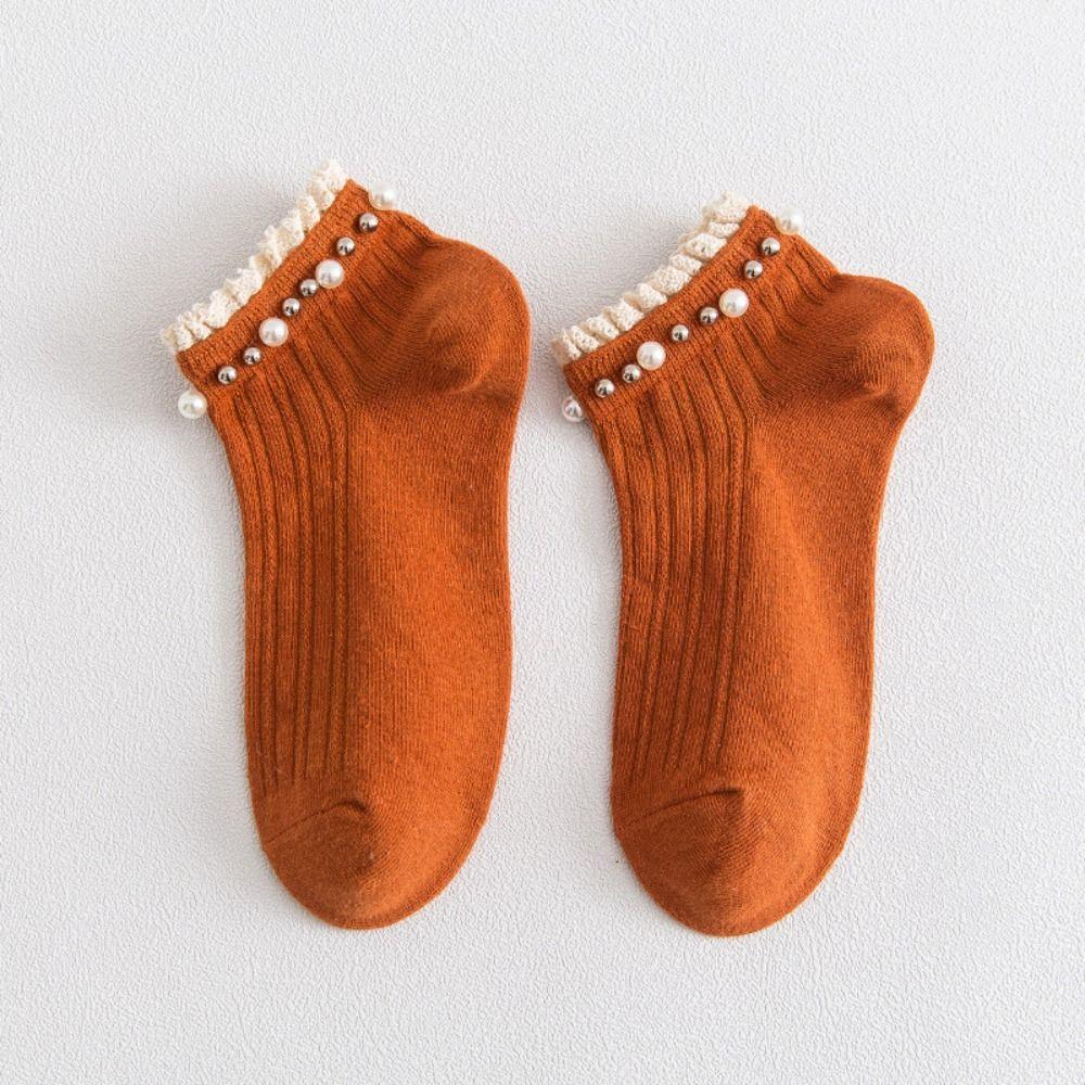 1Pair Breathable Lace Ruffle Socks Elastic White Frilly Socks Women Ankle Socks  Women Girls