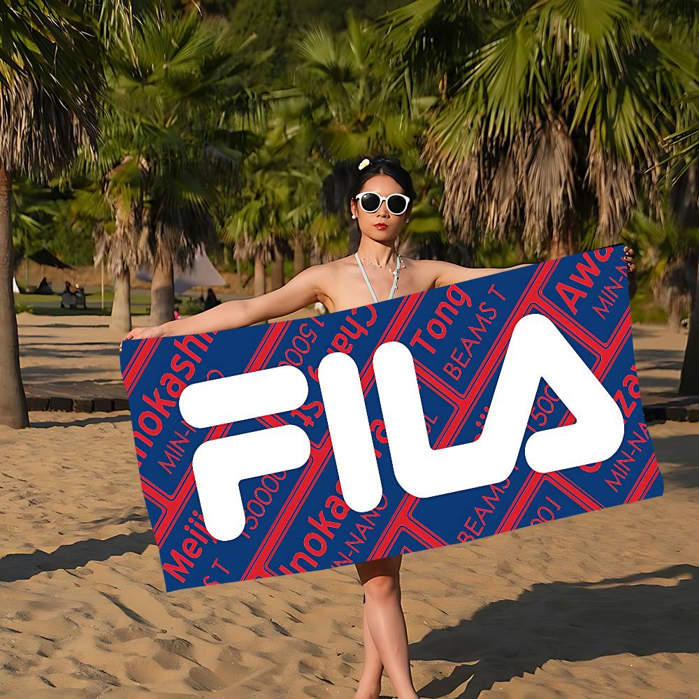 Fashion trend Brand F-FILA-A Logo Microfiber Beach Towel Absorbent Quick dry Soft Yoga Swimming Resort Mountain Climbing Towel