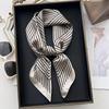 Minimal Striped Small Square Scarf Women'S Spring And Summer Simulation Silk Scarf Foreign Style Neck Protection Scarf Headband Headscarf