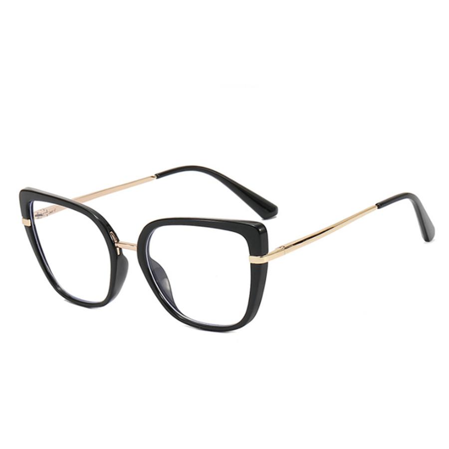 New Retro Cat Eye Women Anti Blue Light Glasses Frame Fashion Designer Thin Face Flat Mirror Clear Reading Top Quality Ins Trend