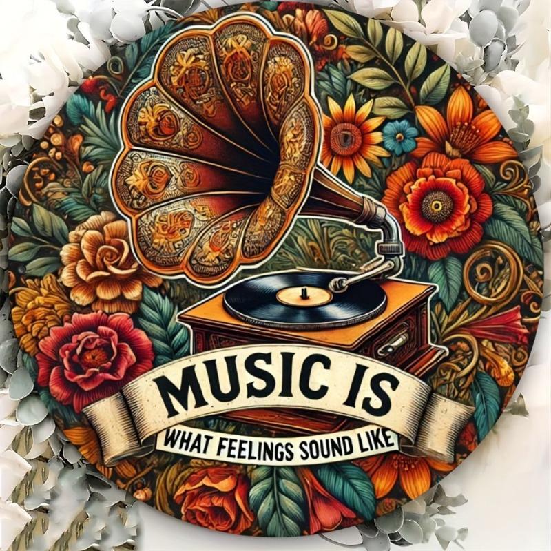 2D Flat Hanging Decorative Metal Sign Hand Painted Art