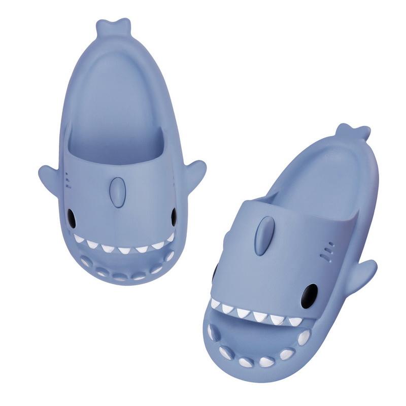 Fashion Litfun Cute Shark Slippers For Kids EVA Soft Bottom Beach Shoes Cartoon Bathroom Children Sandals Comfort Non-Slip Home Slippers