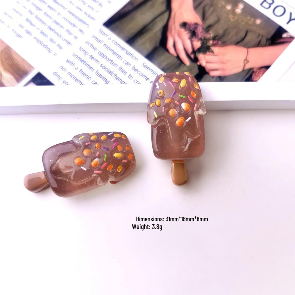 Glow-in-the-Dark Chocolate Ice Cream Cartoon DIY Charms for Crocs and Crafts