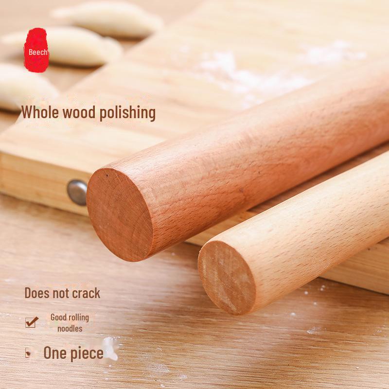 Beech Wood Non-Stick Rolling Pin for Noodles and Dumplings – Available in Various Sizes