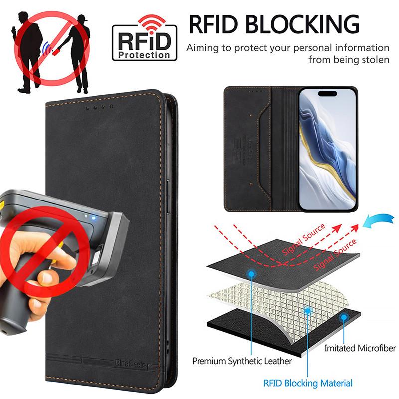Leather Retro Anti-theft Wallet Flip Case For Motorola MOTO E15 E14 E13 E22 E32 E40 E30 E20 E7 Power Thinkphone 25 Phone Cover