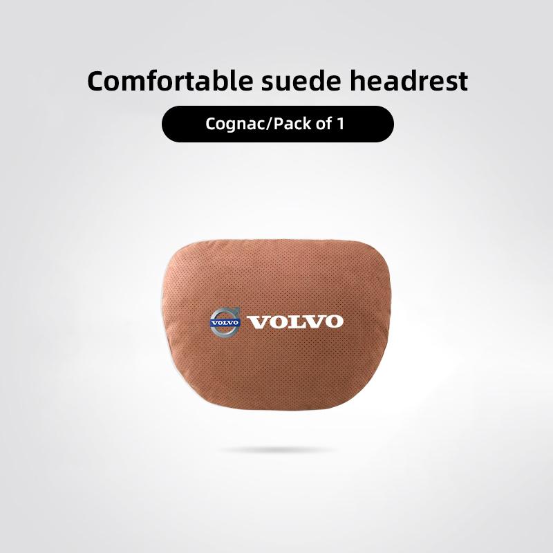 Volvo Car Suede Seat Headrest Cotton Neck Pillow For Volvo V60 V40 XC90 S60 C30 XC60 V70 S90 Rdesign Auto Interior Lumbar Pillo