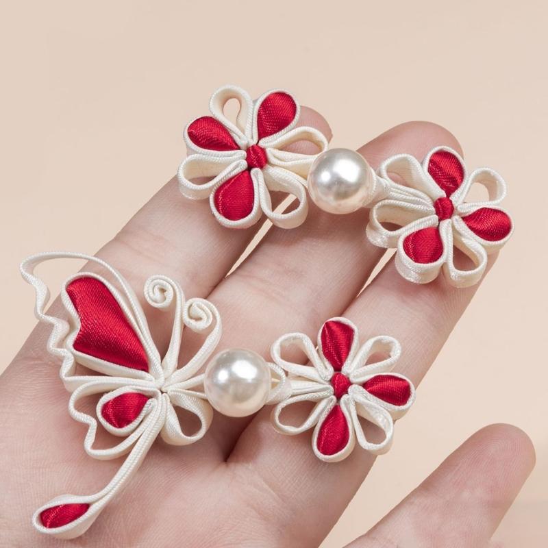 Satins Fabric Butterfly Knot Button Ideal For Wedding Dress And Clothing Embellishment