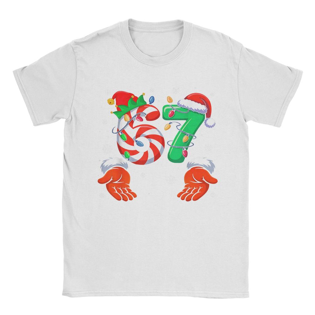 Funny Six Seven 6 7 Meme Christmas Family Xmas Santa Men's T Shirts Awesome Tees Short Sleeve Round Neck T-Shirts Classic Tops