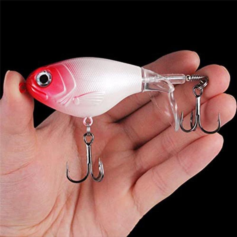 Classy-Fishing Lures Set Topwater Baits With Floating Tractor Rotating Tail Propeller Box Artificial Surface Hard Lure 5Pc