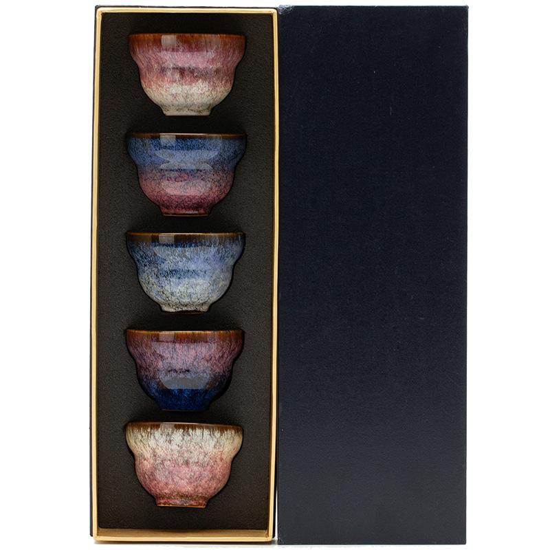 Tea cup master cup Kung Fu tea set ceramic cup kiln change tea cup personal special building cup tea cup gift box