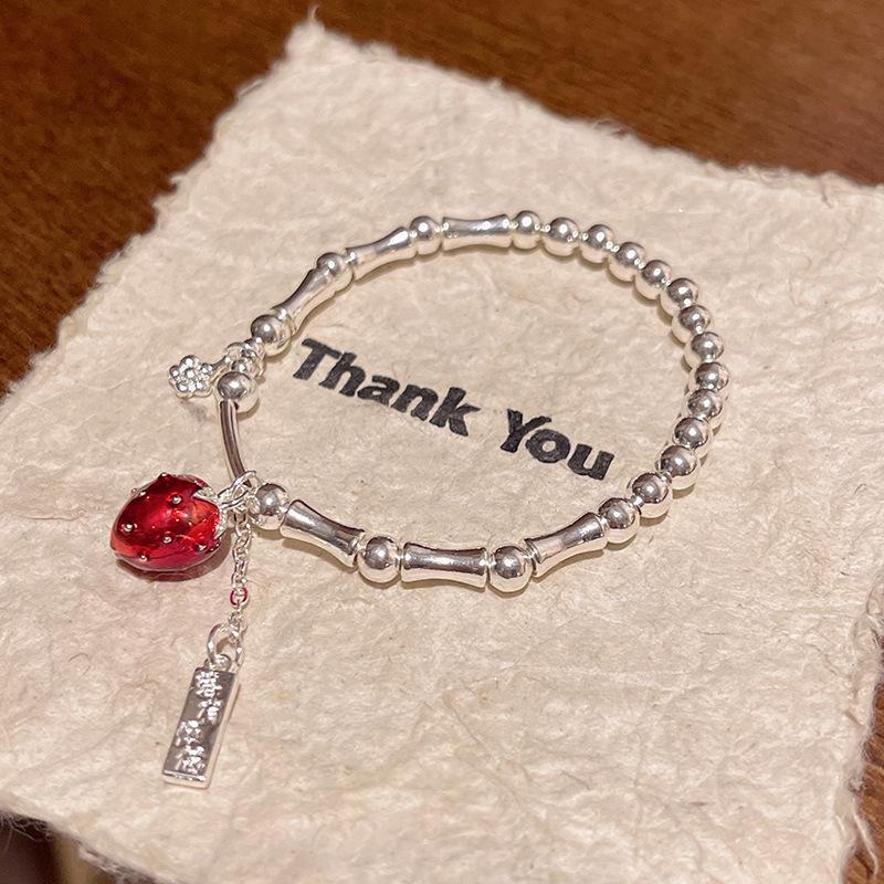 

Xiaohongshu-Inspired Strawberry Bracelet: High-End, Light Luxury Women s Jewelry S601 серебряный