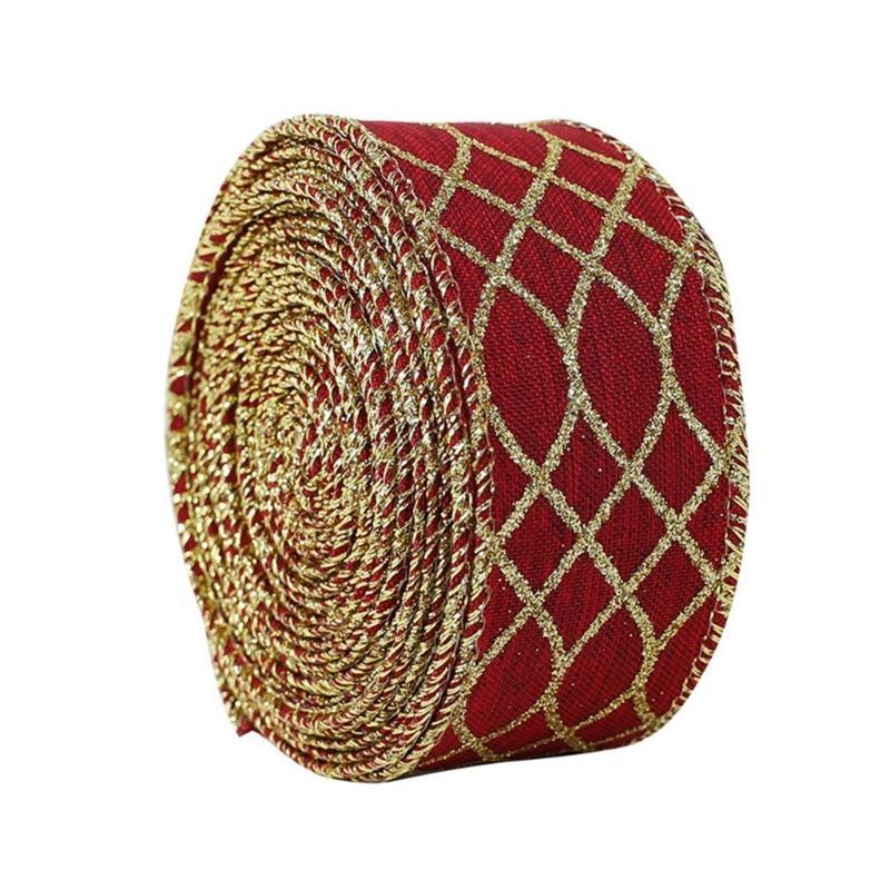24TE Ribbons Christmas Burlap Craft Ribbon DIY Bowknot Gift Wrapping Supplies for DIY Christmas Tree Decor