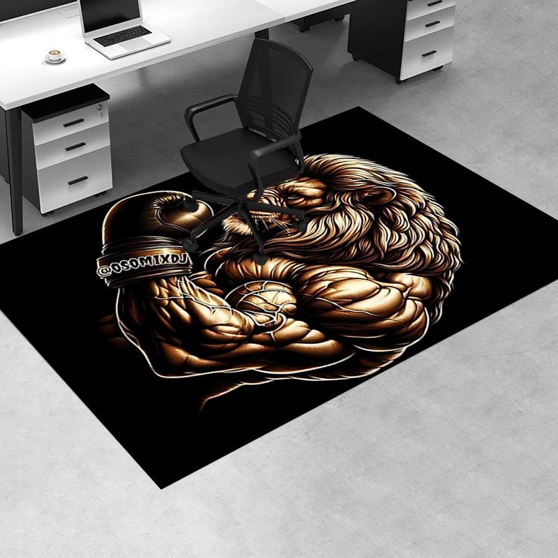 Powerful Lion Chair Mat: Office Carpet for Home Decor, Sofa Rug, Gift Idea, Suitable for Bedroom, Living Room & Various Rooms