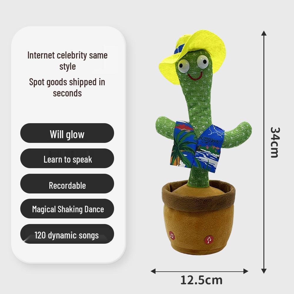 Talking & Dancing Cactus Toy - Wobbly Plush Doll Gift for Kids