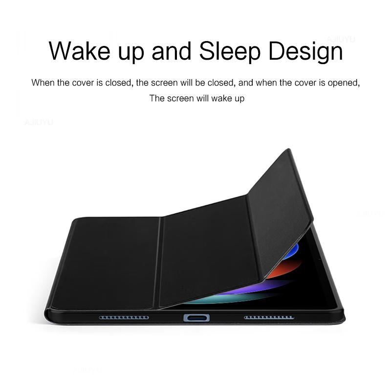 For Xiaomi Pad 6S Pro 12.4 Case Trifold Stand PU Leather Tablet Protective Cover