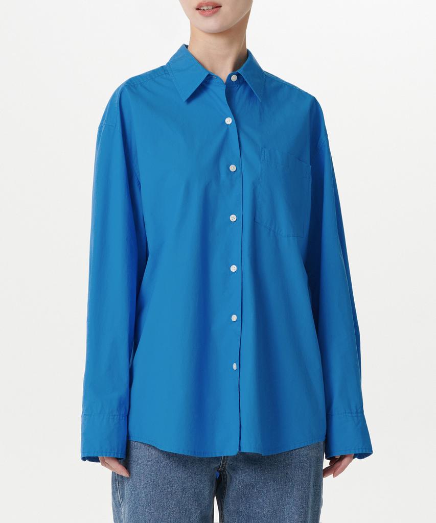 MUSINSA STANDARD WOMAN Women'S Oversized Washed Poplin Shirt [Blue]