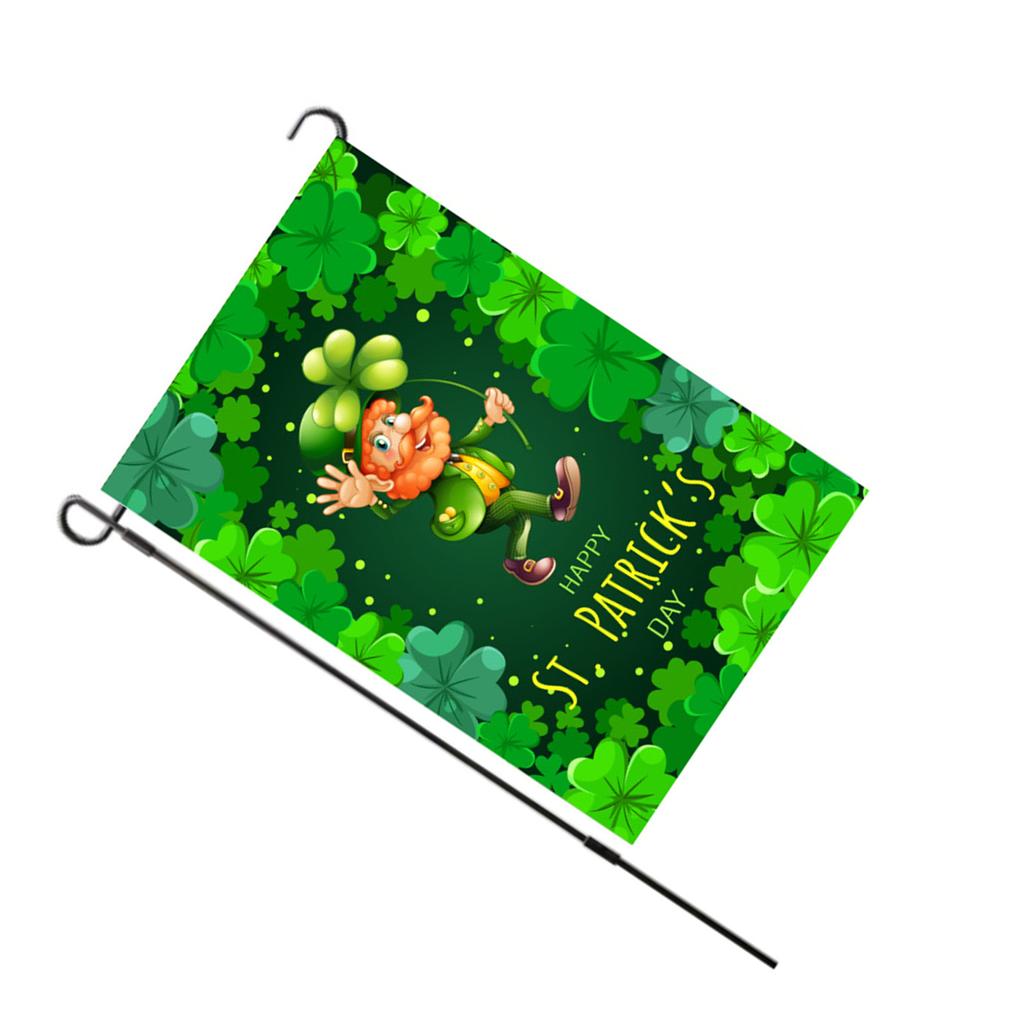 St. Patricks Day Gartenflagge, exquisite dekorative doppelseitige Gartenflagge für Terrasse, Veranda, Balkon, Bac