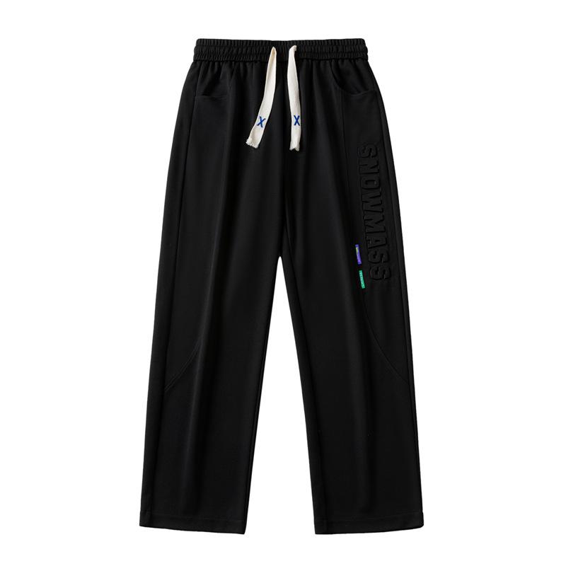 

Мужские летние черные универсальные драпированные брюки с широкими штанинами, свободные прямые спортивные брюки для мальчиков 4XL чёрный