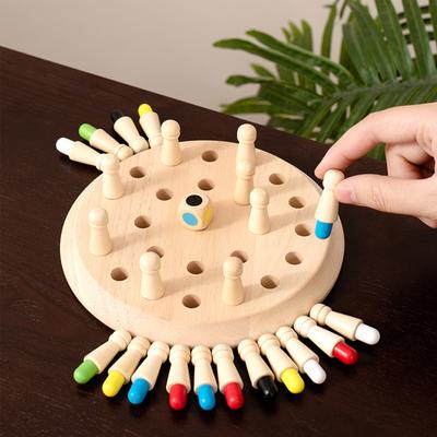 Children's Wooden Early Education Color Memory Chess Concentration Parent-child Interactive Fun Game Science And Education Puzzle Toys