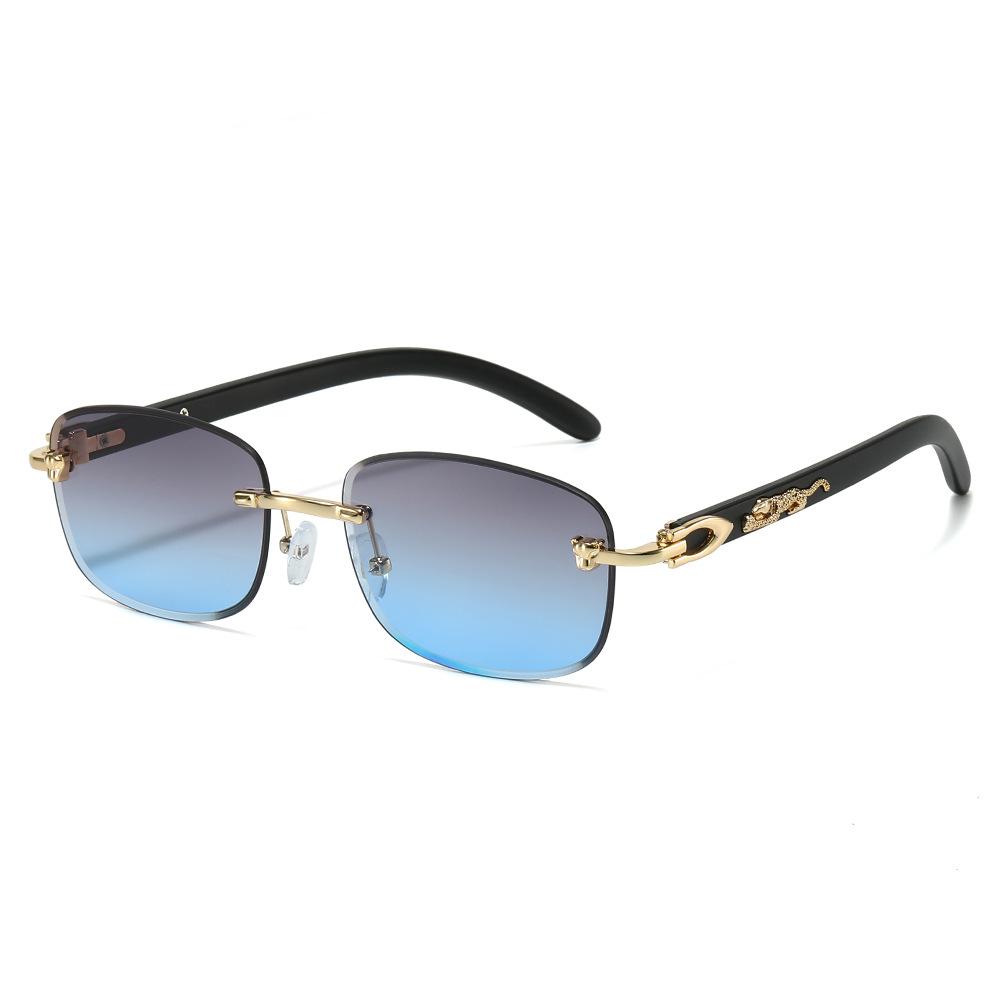 Frameless Sunglasses, Personalized Leopard Square Glasses, Men'S And Women'S Sunglasses.