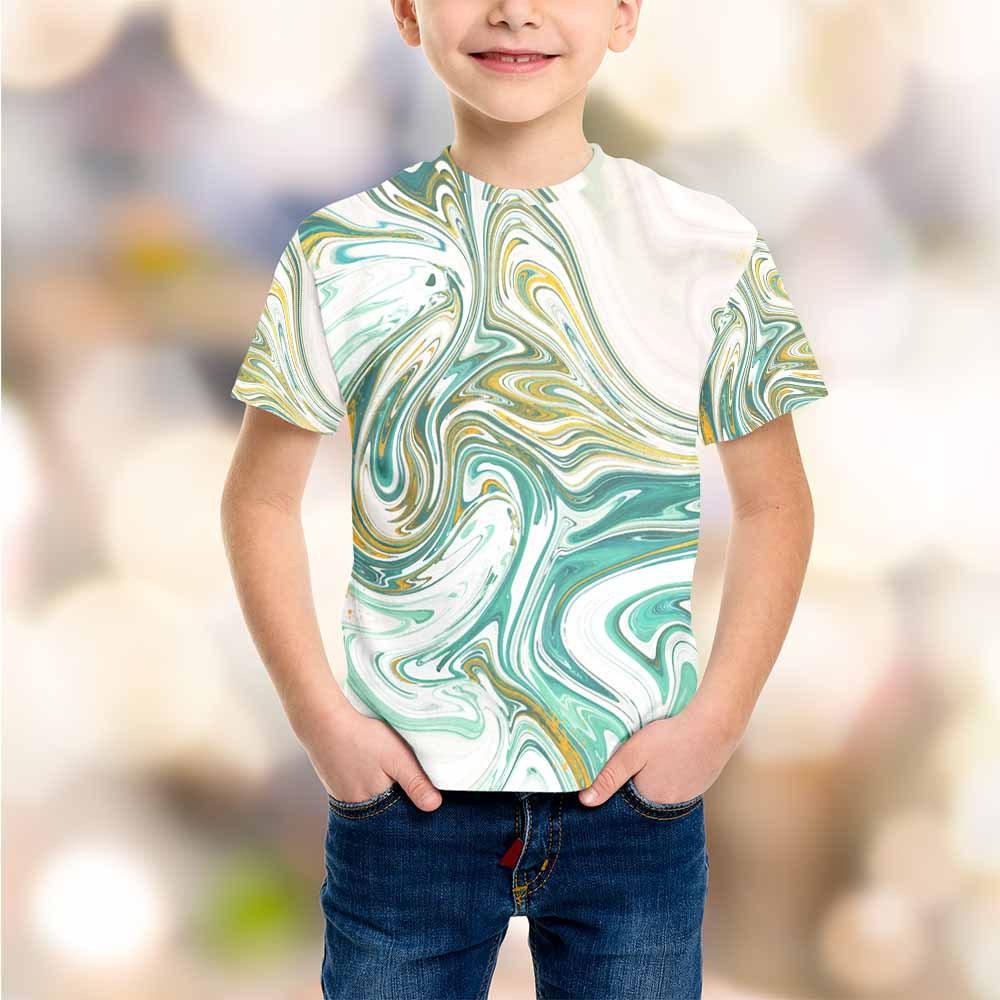 Summer Round Neck 3D Printed Top Fashionable Casual Short Sleeved Children's Boy T-shirts