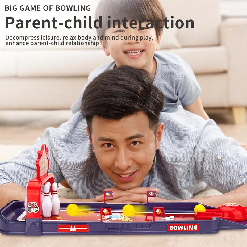 Table Bowling Children's Party Board Games Indoor Ball Sports Double Battle Educational Toys Parent-Child Interactive Kids Toys