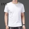 Short Sleeve Men Top Summer T-shirt Plus Size Solid Color Round Neck Inner Sleeves Mid Length Good Breathability Pullover Bottoming Shirt