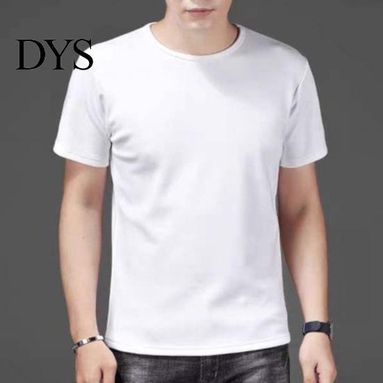 Short Sleeve Men Top Summer T-shirt Plus Size Solid Color Round Neck Inner Sleeves Mid Length Good Breathability Pullover Bottoming Shirt