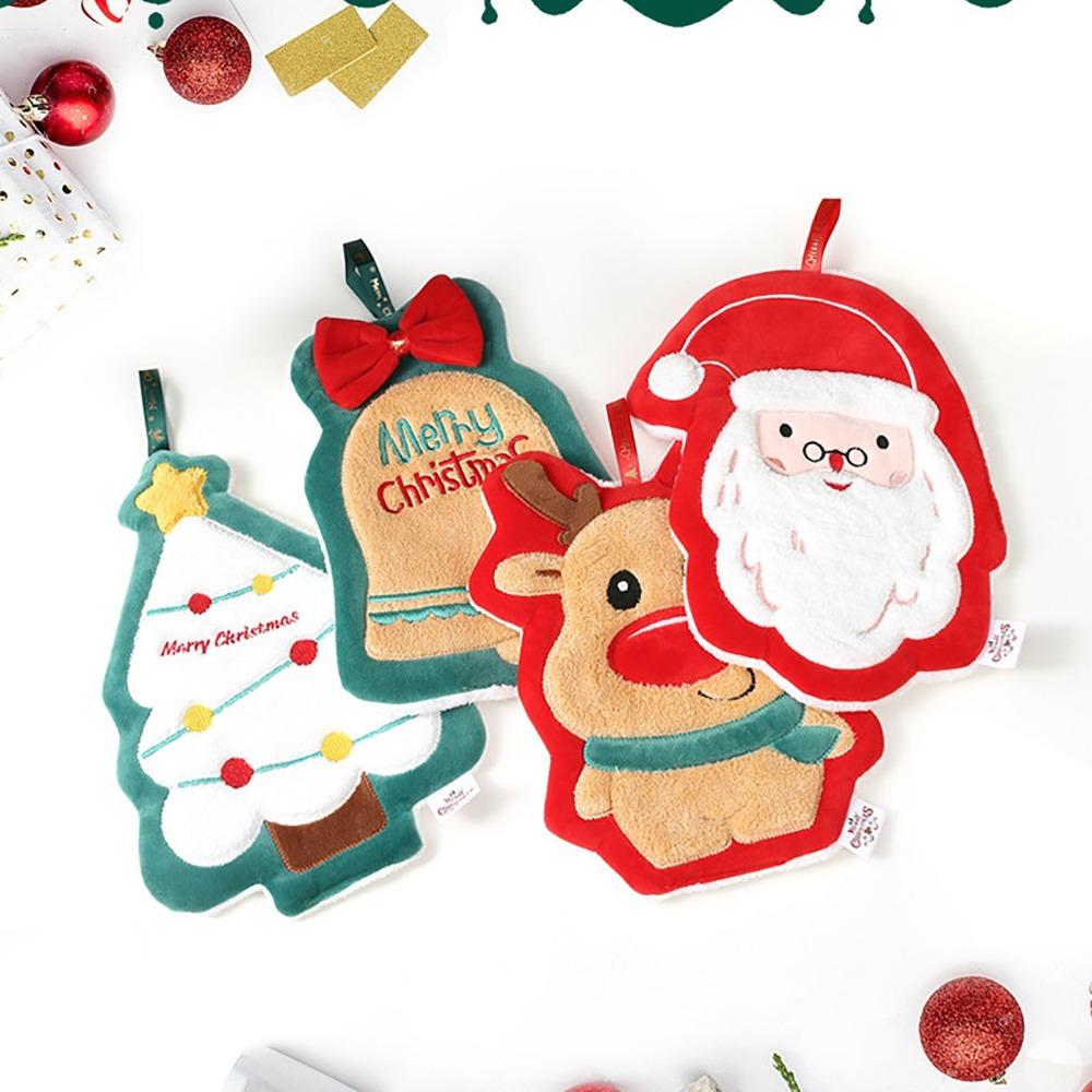Christmas Hand Towel Dish Towels Kitchen Towel Bathroom for Kids Elk Snowman Christmas Decor Holiday Hand Towels for Baby Adults