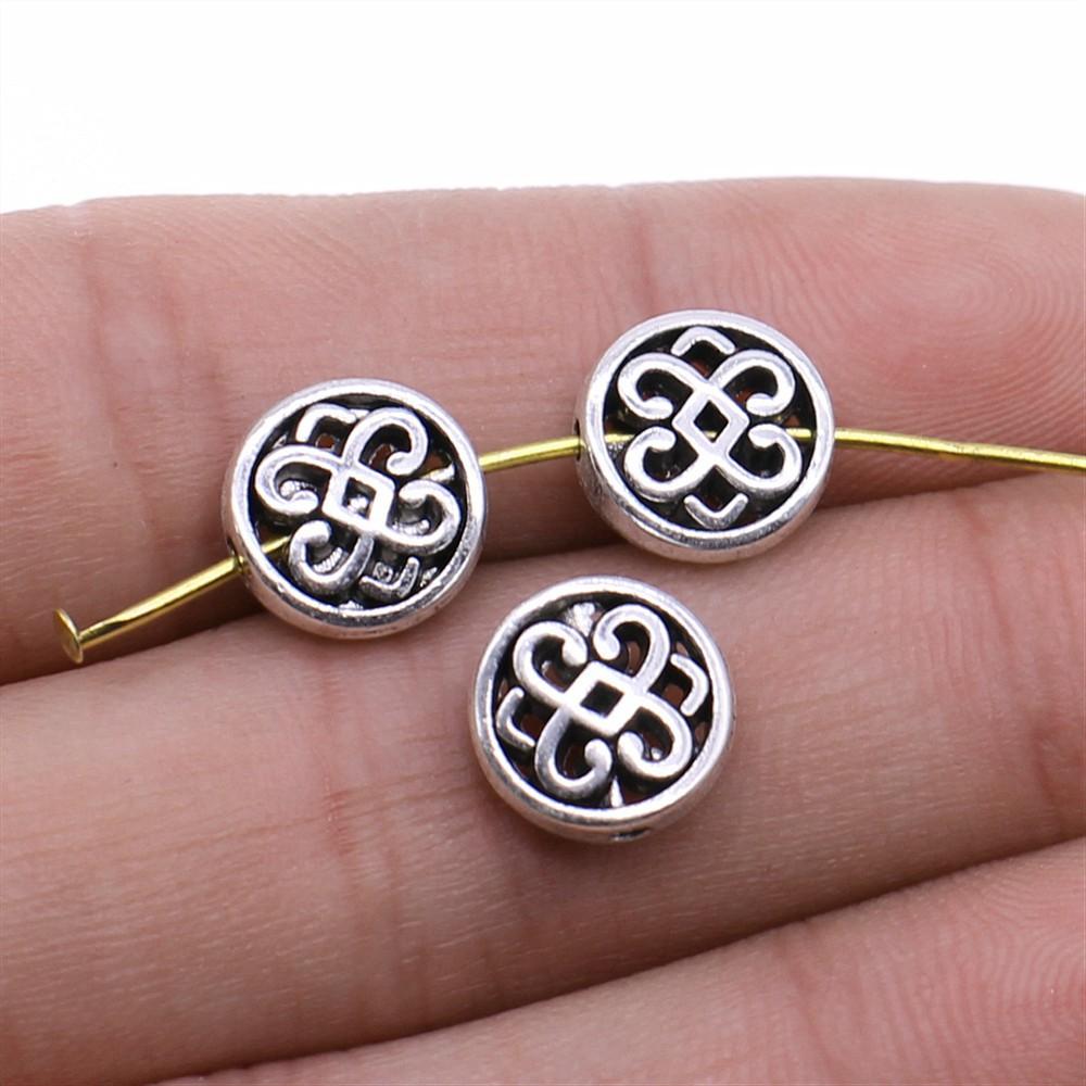 10pcs Metal Alloy Bead For Jewelry Making Antique Silver Color Carved Beads DIY Crafts Making Findings Handmade Tibetan Jewelry