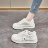 Thick-soled heightening little white shoes women's new versatile empty mesh shoes in summer 2025 student mesh breathable casual shoes