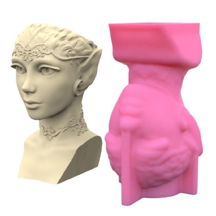 King Queen Portrait Gypsum Silicone Molds for Making Succulent Plant Flower Pot