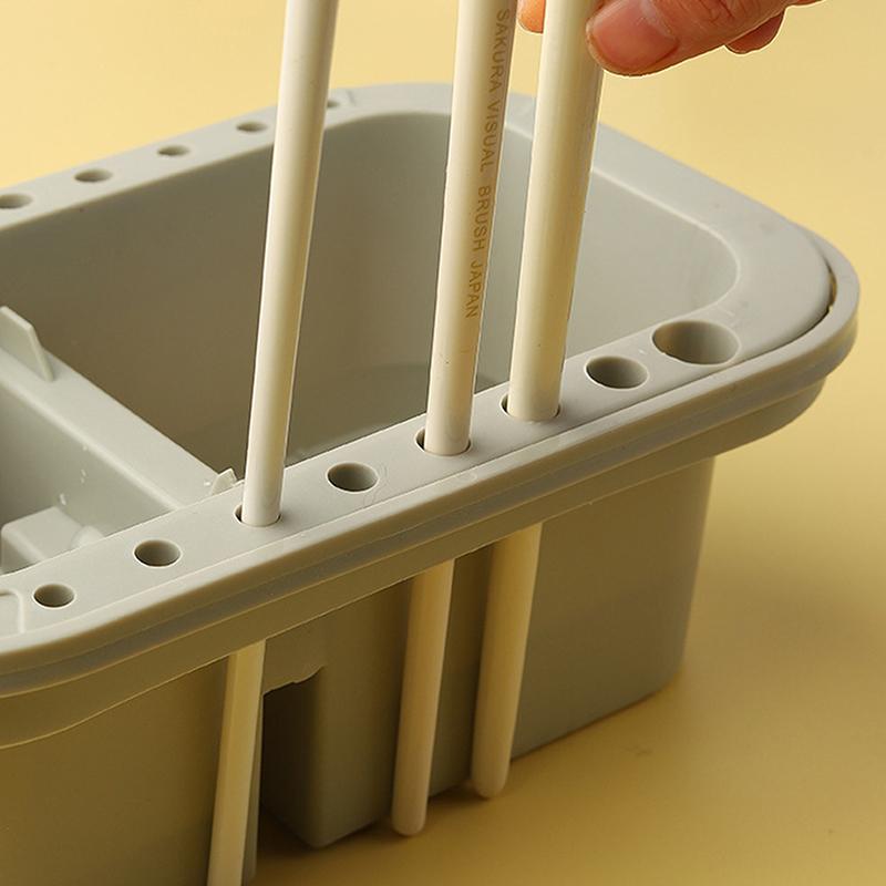 3 In 1 Paint Brush Cleaner Washer Multifunctional Painting Brush Washing Bucket Tool Basin Holder Tray Palette Lid