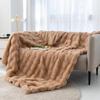 Cozy Plush Faux Rabbit Fur Blanket - All-Season Sofa or Office Nap Cover