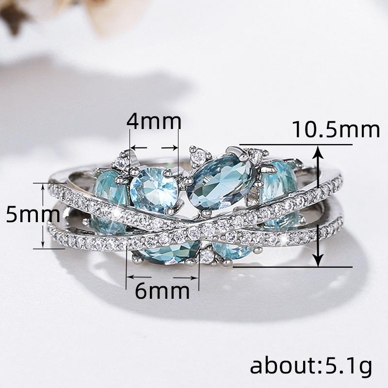 Japanese Romantic Sweet Jewelry, Retro Creative Double-Layer Geometric Ring X-Shaped High-End Hollow Ring