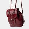 Women Rucksack Leather Oil Wax Shoulder Bag Chains Backpack Autumn Winter