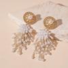 Elegant Pearl Petal Tassel Earrings - High-End, Versatile Design with a Touch of Luxury