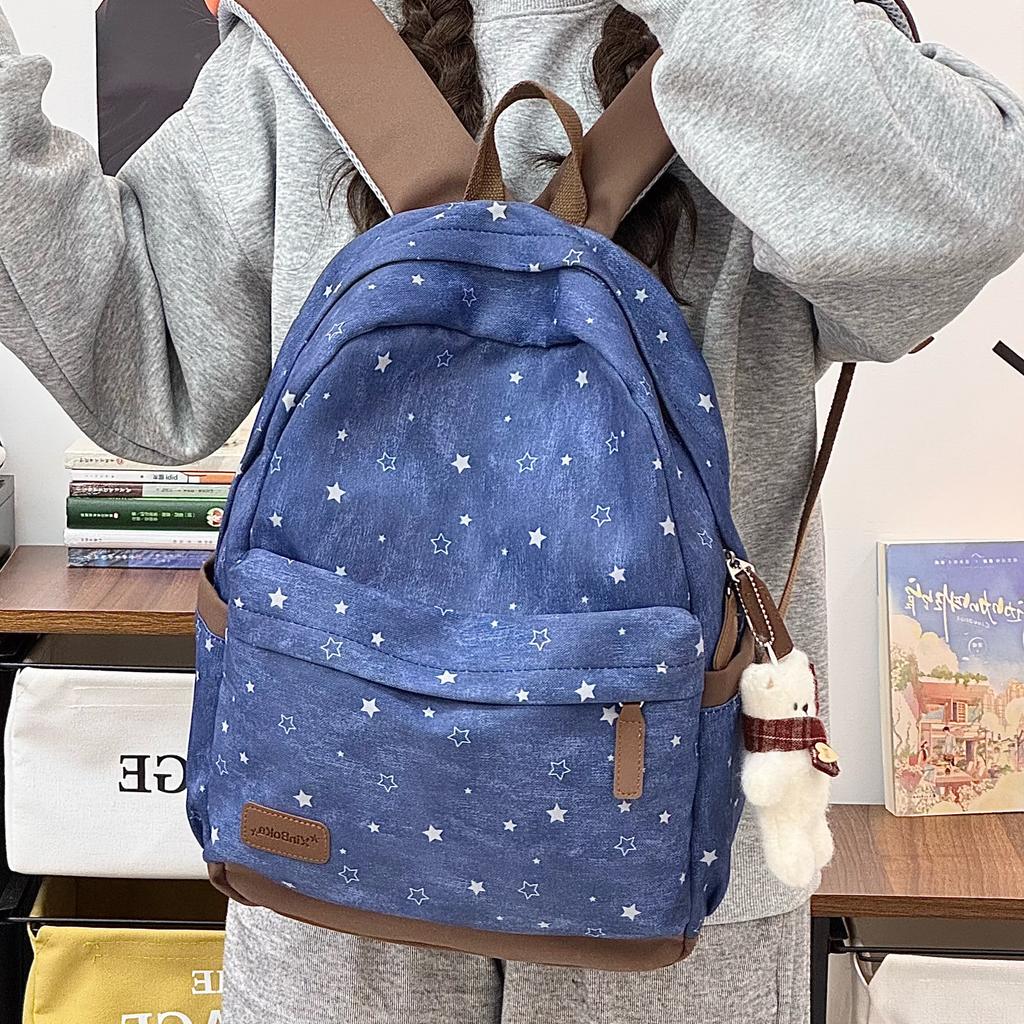Schoolbag New Schoolbag Primary School Students Korean Version Ins Large Capacity Star Backpack Junior High School Girls Travel Small Backpack