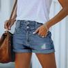 Women's Color Jeans Stretch Slim Fit Distressed Denim Shorts