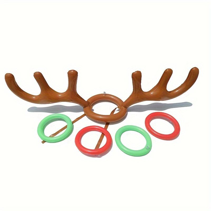 Inflatable Reindeer Antler Ring Toss Game Set - Perfect for Christmas, Halloween & Easter Parties - PVC Material, Excluding Pump