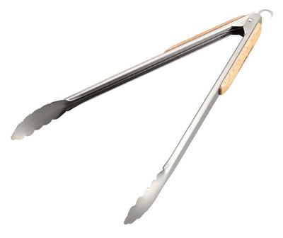 (CAPTAIN STAG) Barbecue Wood Grip Tongs 35cmUG-3228