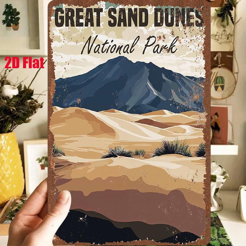D Flat pc DFlat Metal Sign Retro Metal Painting Great Sand Dunes National Park X InchesX Cm Depicting Magnific