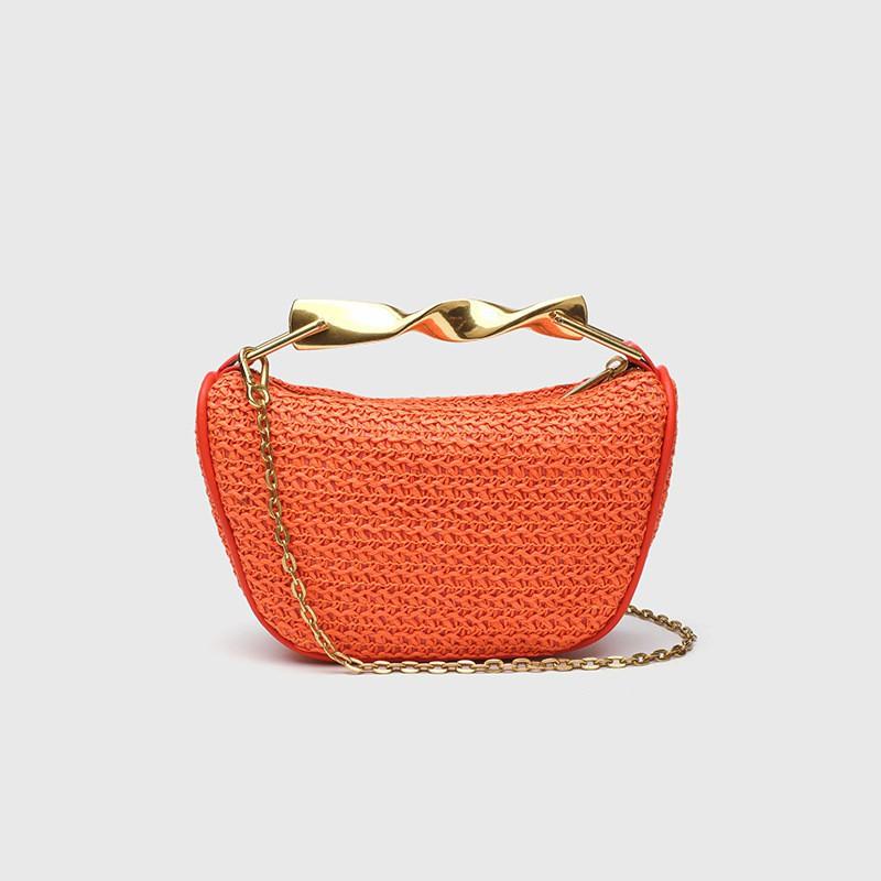 ZR Home Ähnlich Grenzüberschreitend Tragbar Gewebte Tasche Damen Neu Retro Kette Crossbody Stroh Unterarm